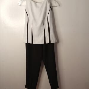 Positive Attitude Petites Size 4 Elegant Black and White Women's Pantsuit. Party